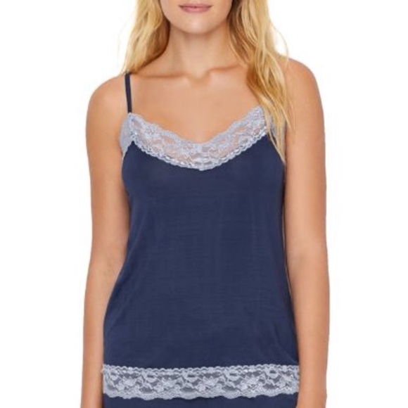 Flora Nikrooz Tops - Flora Nikrooz Womens Lace Trimmed Modal Camisole Style in Steel Blue Siz…